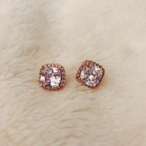 Rose gold cubic zirconia stud earrings